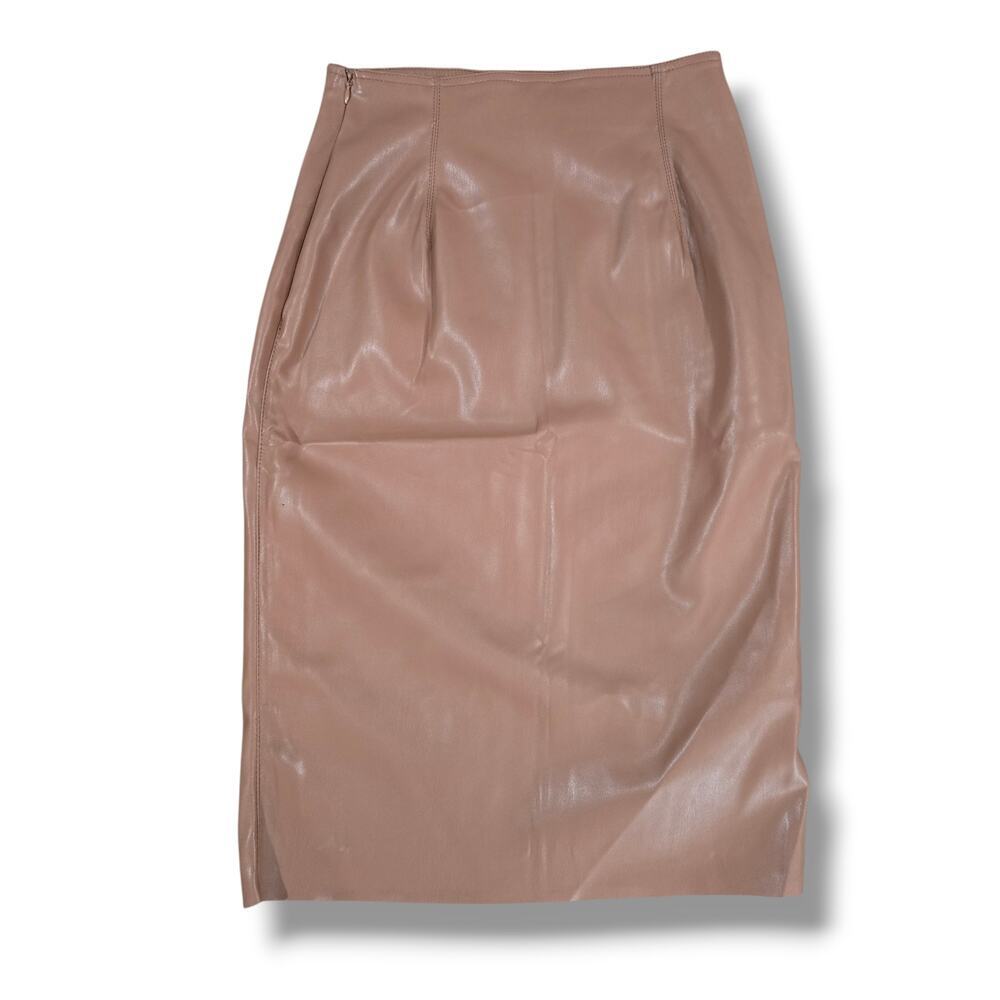 Forever 21 Contemporary beige Faux Leather Pencil Skirt